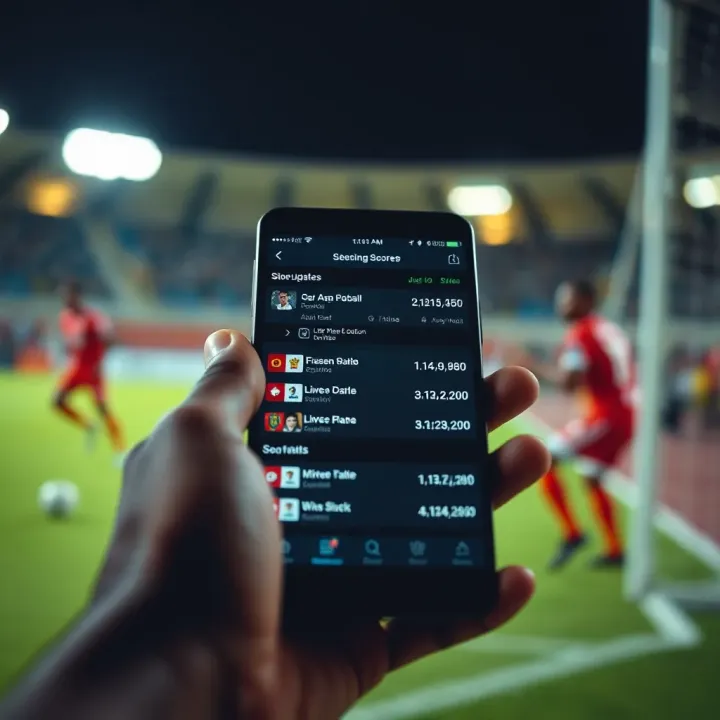 Real-time scoreboard displaying live football match updates on a smartphone screen