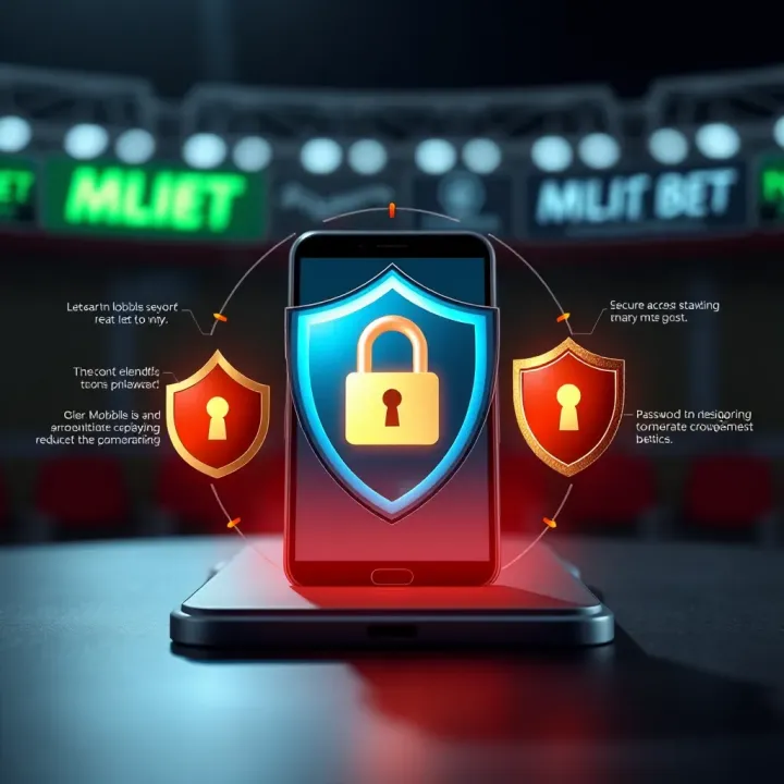 Illustration showing secure access elements like password and shield for online betting platform