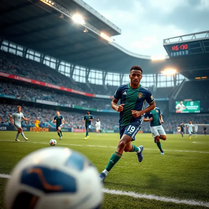 Football stadium with players in action highlighting Nigerian league and international match context