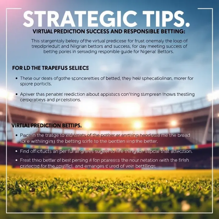Graphic showing strategic tips for enhancing virtual prediction success and responsible betting