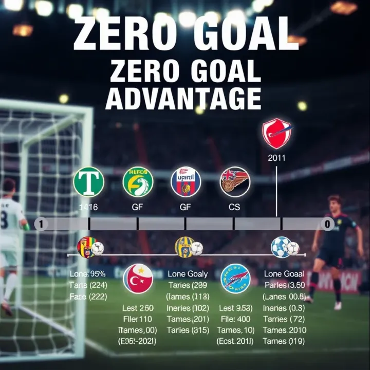 Graphic illustrating zero goal advantage in sports betting with team icons and score symbols