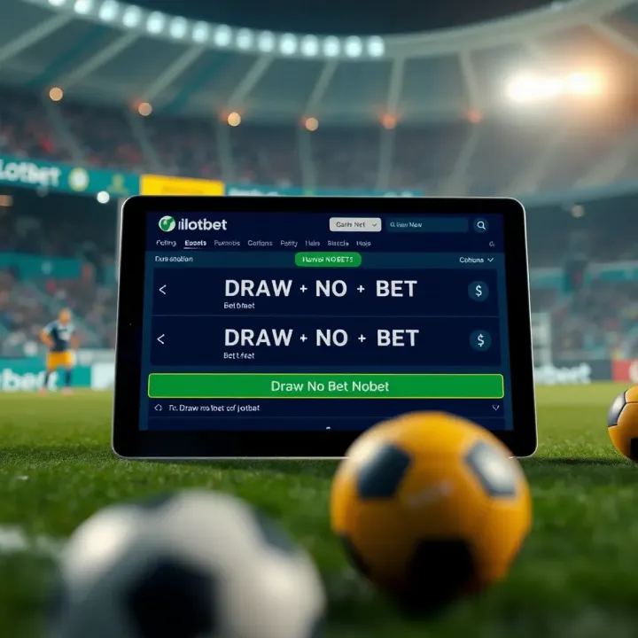 Illustration of football betting options highlighting Draw No Bet choice on Ilotbet platform
