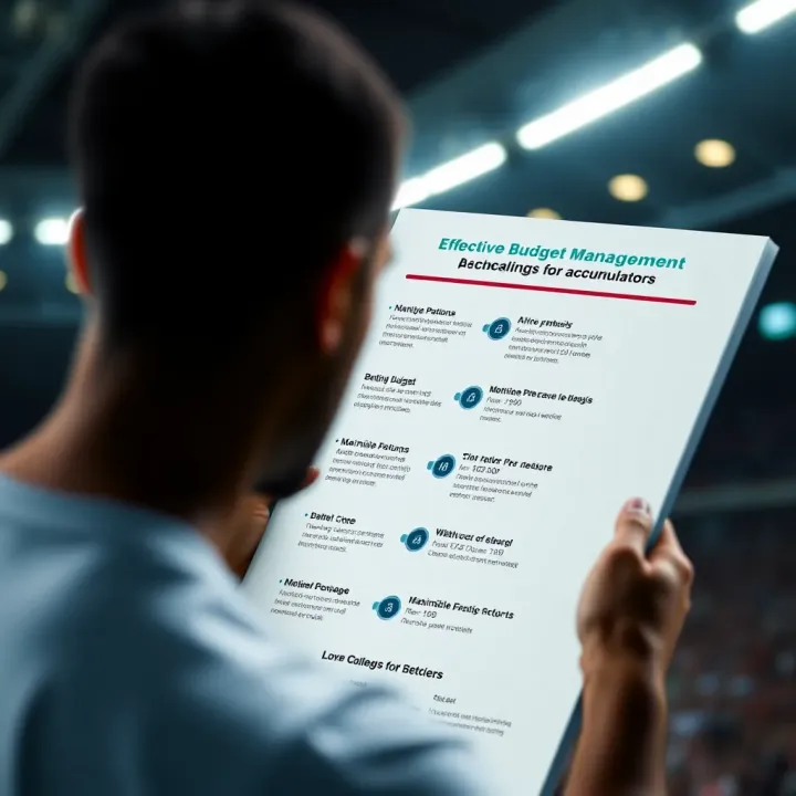 Effective Budget Management and Strategy for Accumulator Betting Graphic showing strategies to manage betting budget and maximize returns on accumulators