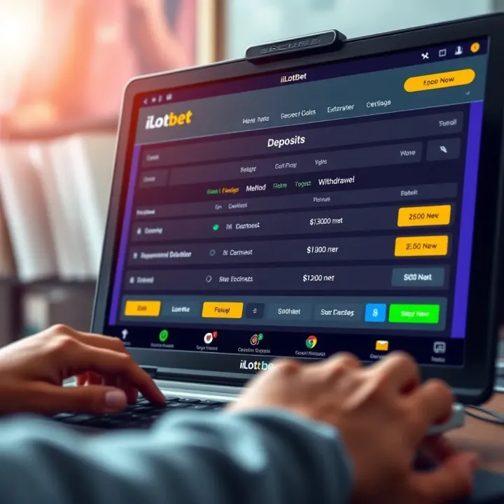 Secure transaction interface showing deposit and withdrawal methods on iLotbet platform