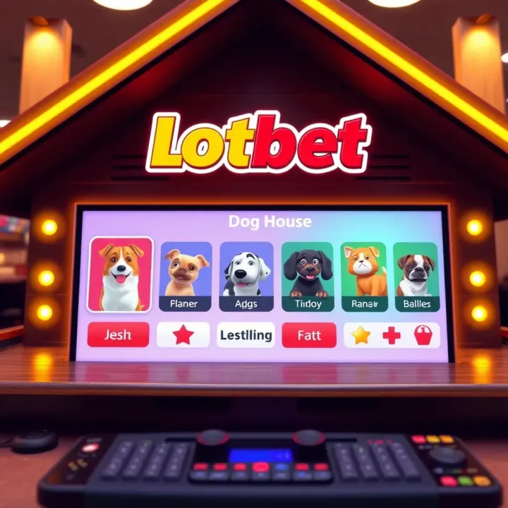 Digital interface showcasing Ilotbet Dog House virtual betting game with animated dog icons and betting options