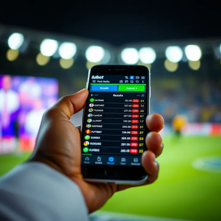 Digital interface showing Ilotbet betting results on a smartphone screen