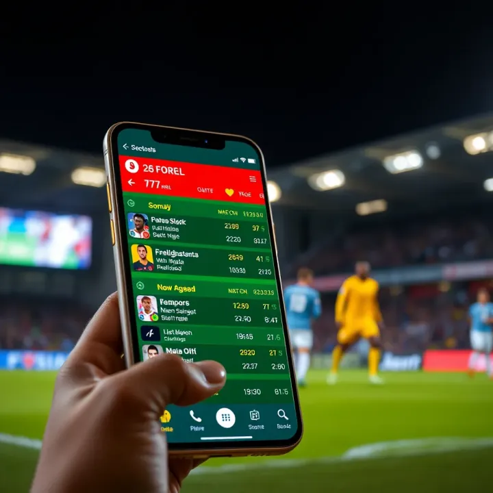 Live football match scoreboard showing real-time updates on mobile screen