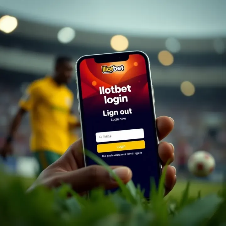 Mobile device displaying Mlite Ilotbet login interface with Nigerian sports betting theme