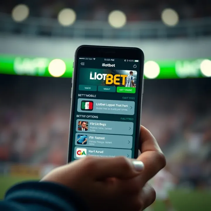 Interface of Old Ilotbet Mobile Featuring Betting Options Mobile phone displaying Old Ilotbet platform interface with betting options